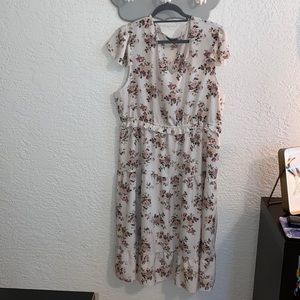 SHEIN Plus Size Floral Print Ruffle Hem Dress